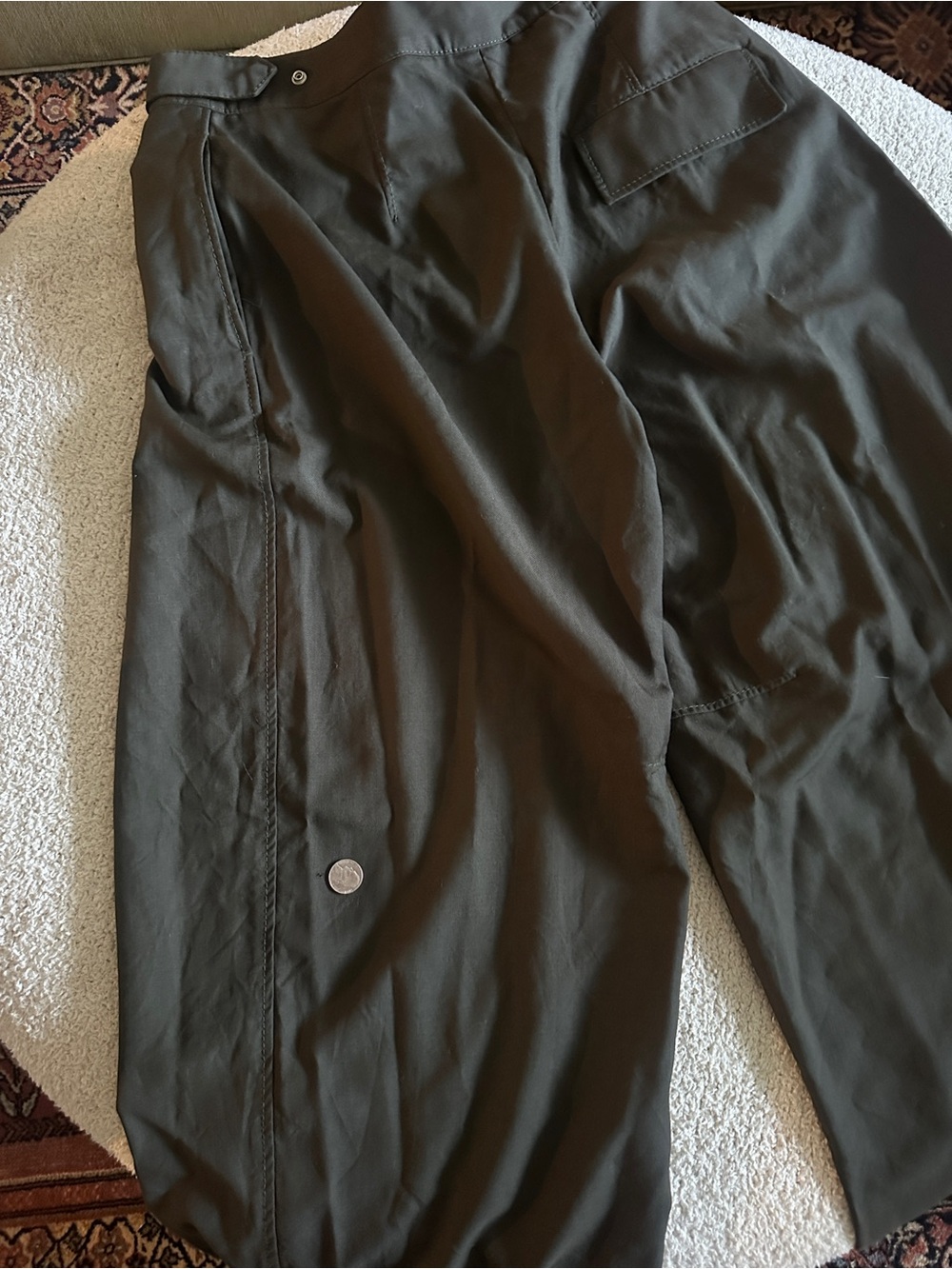 COS Barrel Leg Utility Trouser Green - Picture 7 of 12